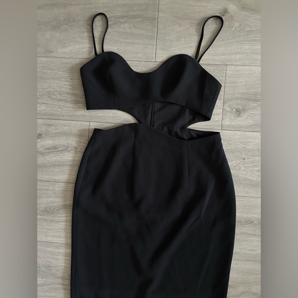 ASOS EDITION Cami Wavy Cutout Midi Dress In Black - Picture 4 of 8